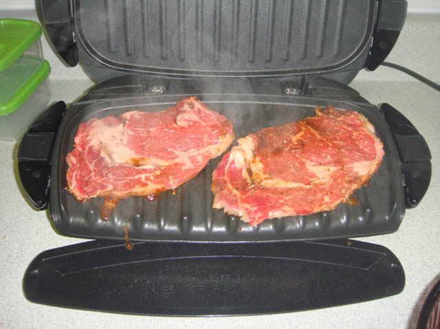 George Foreman Grill meat