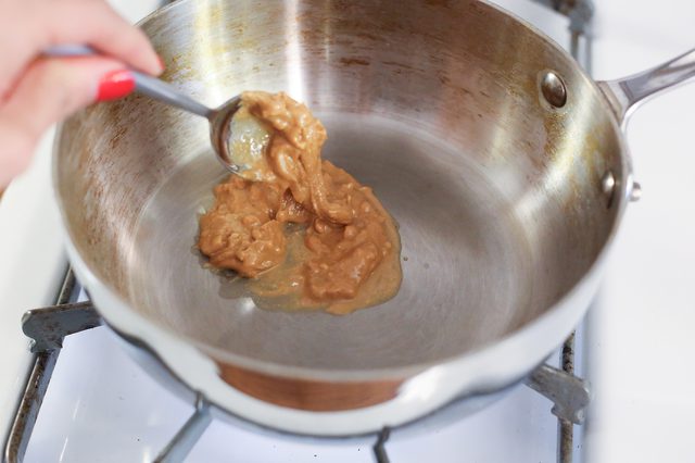 how to melt peanut butter - stove softening