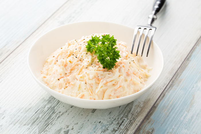 Freeze Coleslaw That Includes Vinegar and Oil-based Dressing