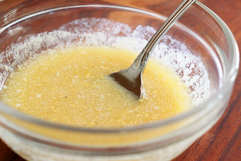 Making the melted butter mixture
