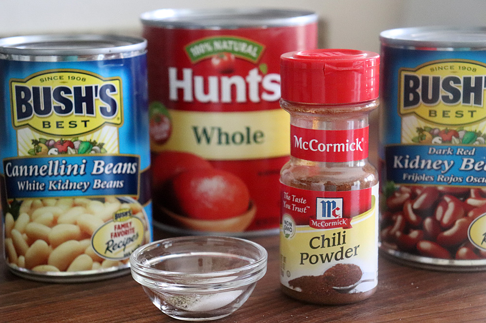 Ingredients for Easy Ground Beef Chili Recipe