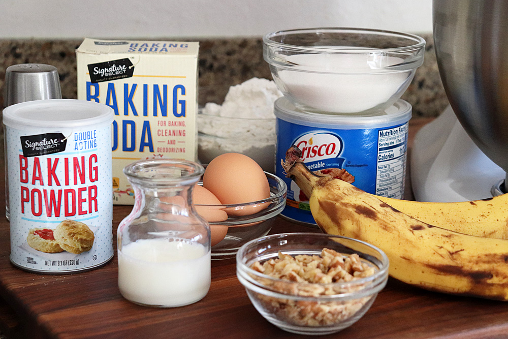 Ingredients for Easy Banana Walnut Bread Recipe